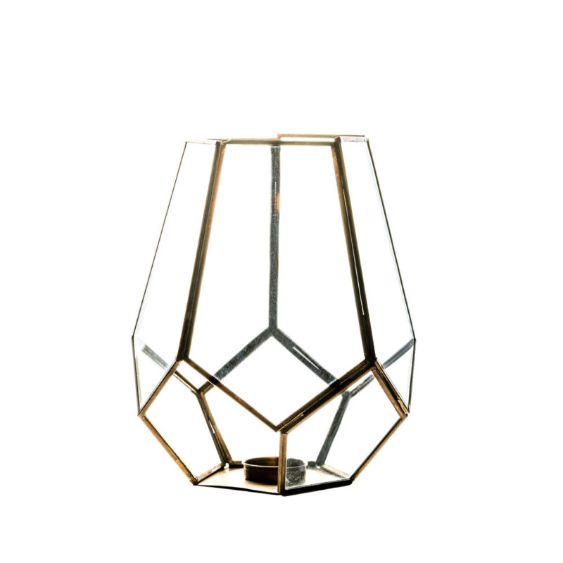 Geometric Gold Lantern Large