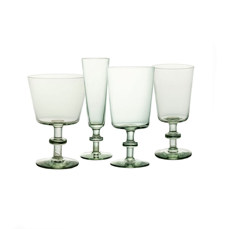Emerald Recycled Diamond Quad Glassware