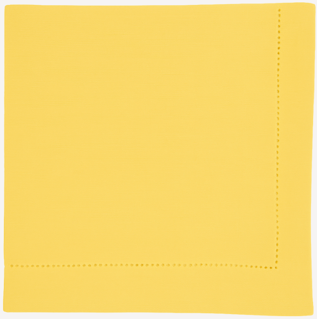 Hemstitch Edge Napkin in Butter Lemon