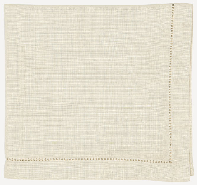 Hemstitch Edge Napkin in Ecru