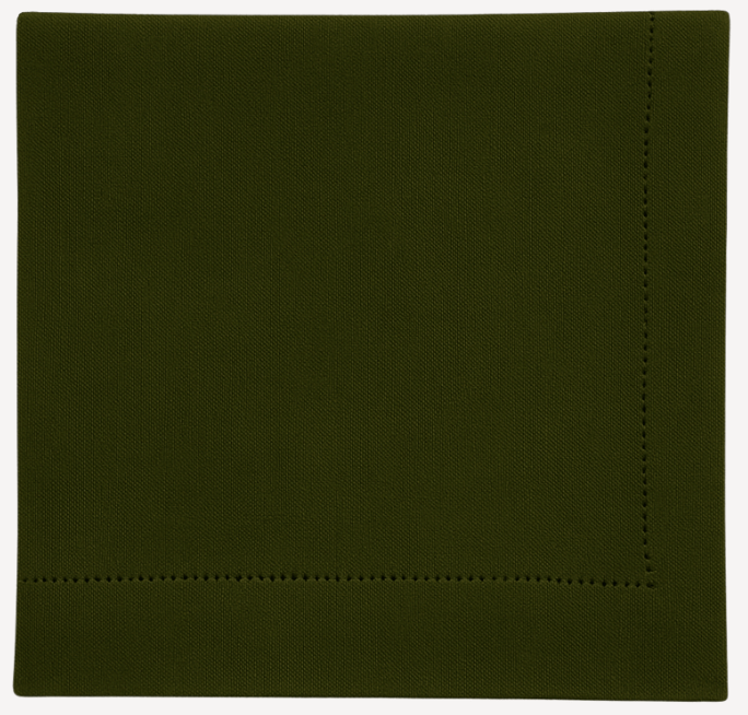 Hemstitch Edge Napkin in Forest Green