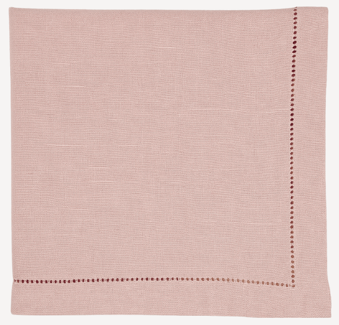Hemstitch Edge Napkin in Rose